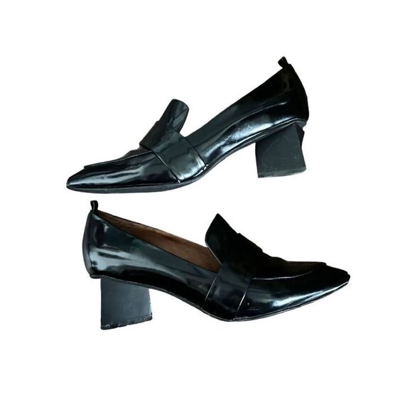 Jeffrey Campbell Women’s 7.5 LOCKLYN Black Patent Leather Heeled Loafers - Picture 6 of 9